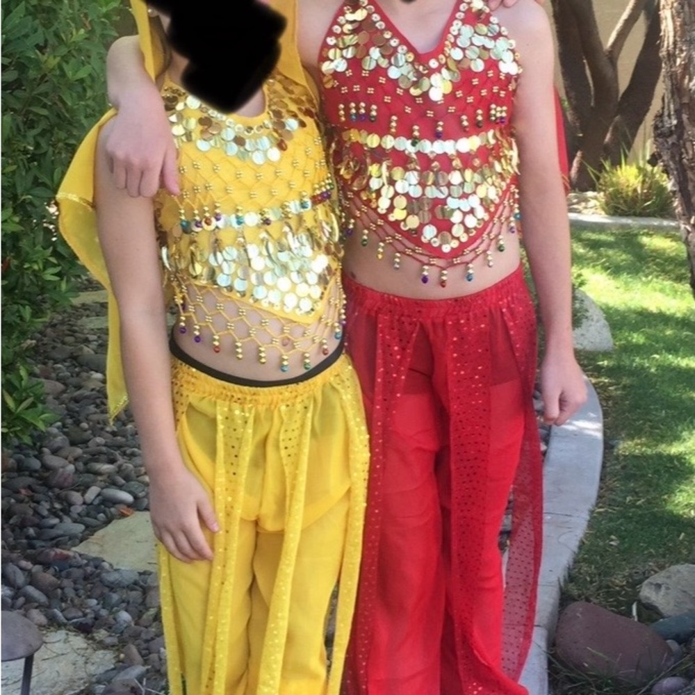 Kids Belly Dancer Costume Set - Red ONLY